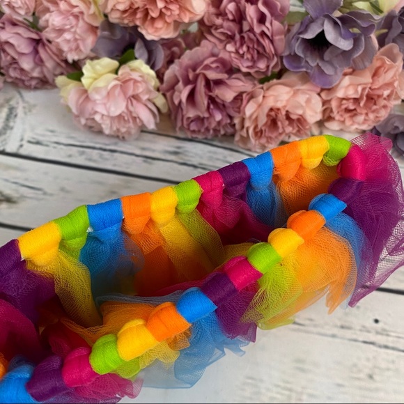 Newborn Baby Rainbow Tutu and Headband Photo Prop - Picture 7 of 8